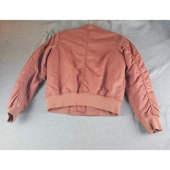 WILFRED Free Avion Bomber Jacket Womens Small Dark Peach Cropped Aritzia - Picture 2 of 16